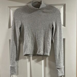 Gray Ribbed Women's Top